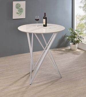 marble top white pub table