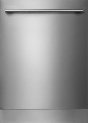 ASKO 30 Series 24" Built In Dishwasher-Stainless Steel with tubular handle front view
