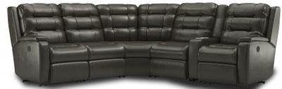 Leather reclining sectional by Flexsteel