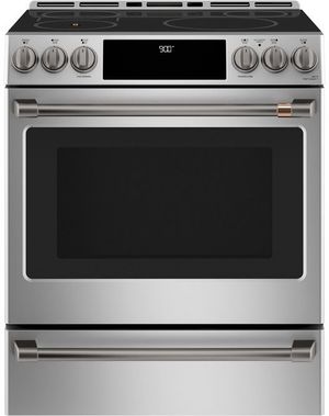 front view of the Café™ 30" Stainless Freestanding Induction Range