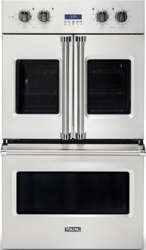 front view of the Viking® Professional 7 Series 30" Stainless Steel Electric Built In Single French Door Oven