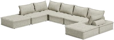 front view of the Signature Design by Ashley® Bales 7-Piece Taupe Accent Chairs