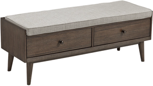 front view of the Signature Design by Ashley® Chetfield Beige/Brown Storage Bench