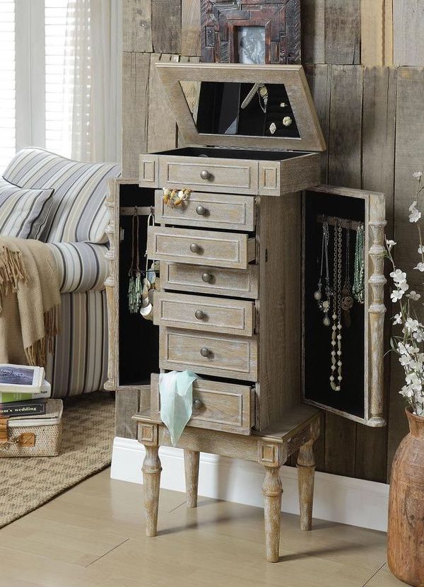 ACME Furniture Taline Weathered Oak Jewelry Armoire