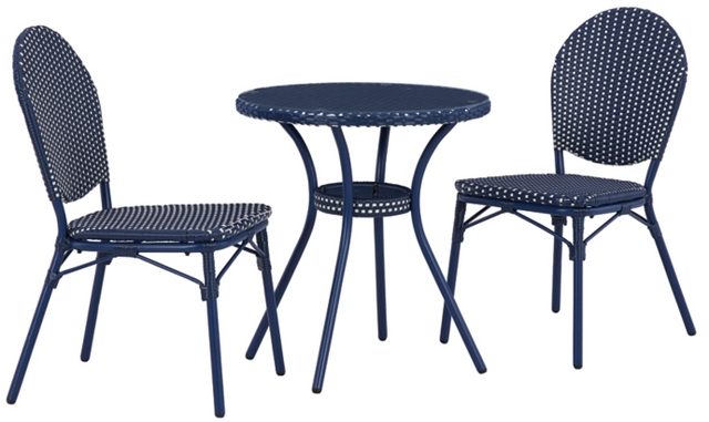 Odyssey Blue Outdoor Chairs with Table Set
