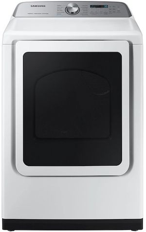 front view of the Samsung 7.4 Cu. Ft. White Gas Dryer