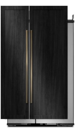 JennAir Panel Ready black Built In Counter Depth Side-by-Side Refrigerator Doors Closed