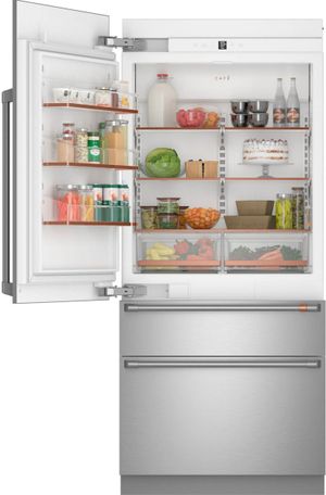 Cafe bottom freezer refrigerator with open door