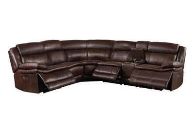 front view of the Espresso 6 Piece Power Sectional