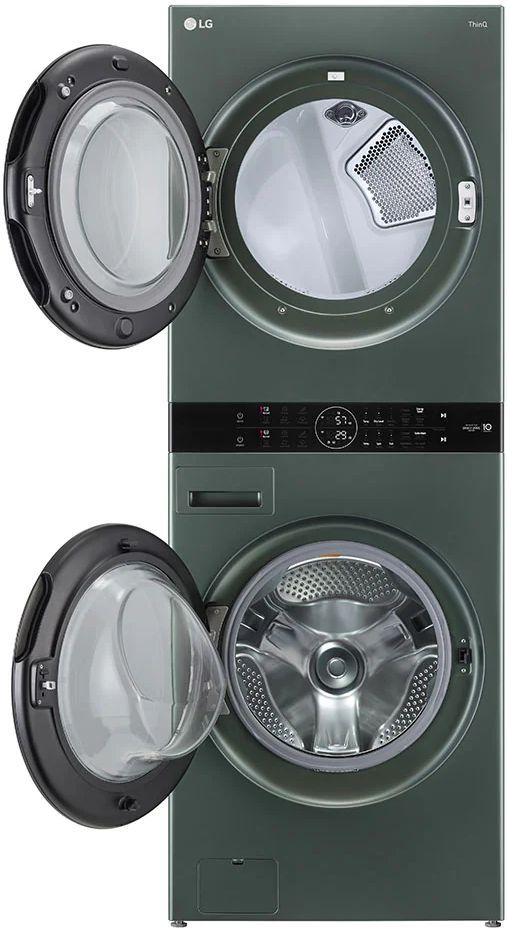 LG Green Washer Dryer Stacked