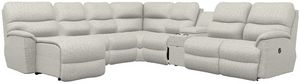 front view of the La-Z-Boy® Trouper 7-Piece Dove Reclining Sectional