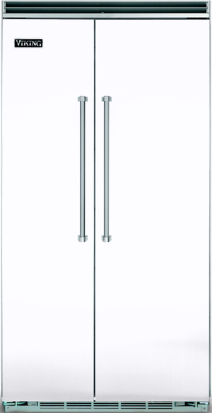 front view of the Viking® Professional 5 Series 25.3 Cu. Ft. White Built-In Side By Side Refrigerator