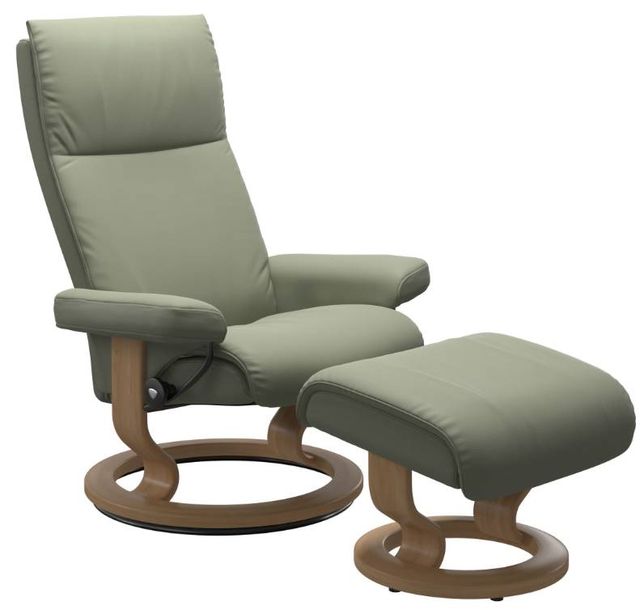 Stressless® by Ekornes® Aura Classic Reclining Chair with Footstool Set