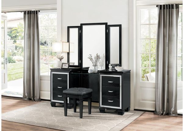 Homelegance Allura 2-Piece Black Vanity Set