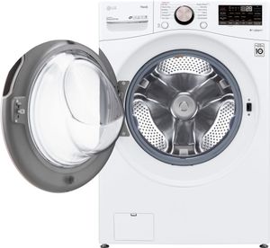 front view of the LG 4.5 Cu. Ft. White Front Load Washer