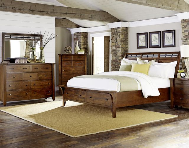 Liberty Furniture Chesapeake Antique Black King Sleigh Bed