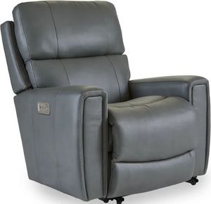 front view of the La-Z-Boy® Apollo Blue Grey Power Wall Recliner with Headrest and Lumbar