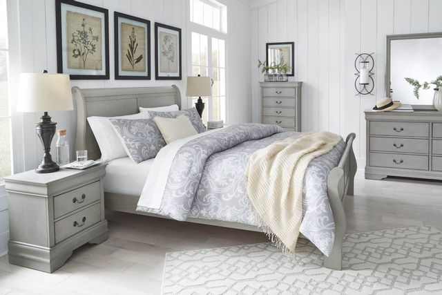 off white sleigh bed