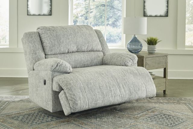 front view of an oversized recliner in a modern living room