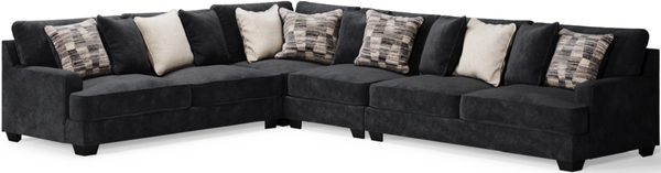 front view of the Signature Design by Ashley® Lavernett 4-Piece Charcoal Sectional