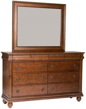 front view of the Liberty furniture Rustic Traditions 8-Drawer Dresser And Mirror