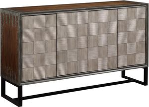 Brown Mid-century modern Warming Media Console featuring adjustable levelers
