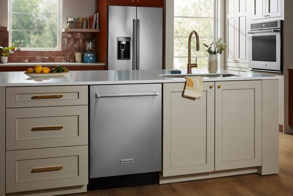 Kitchen showcasing a KitchenAid 24" PrintShield Finish Stainless Steel Top Control Built In Dishwasher