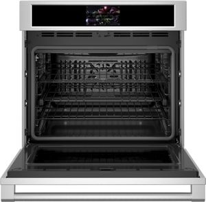 Monogram Statement Collection 30" Stainless Steel Electric Built In Single Oven Door Open