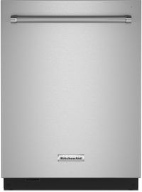 front view of the KitchenAid® 24" PrintShield™ Stainless Steel Top Control Built In Dishwasher