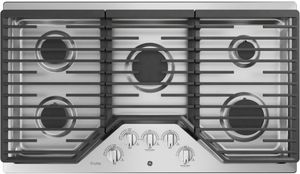 top view of the GE Profile™ 36" Stainless Steel Built-In Gas Cooktop