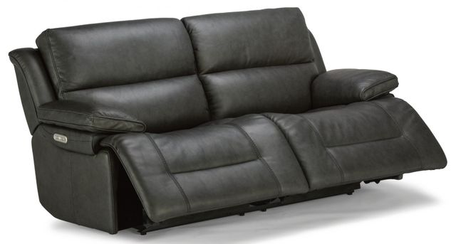 black leather sofa