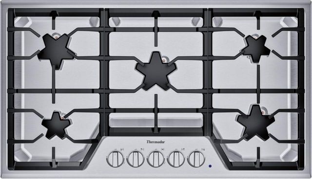 Stainless steel Thermador gas cooktop with star burners