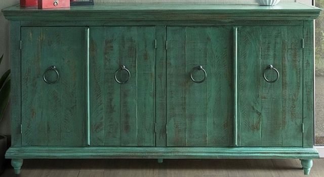 Distressed green console