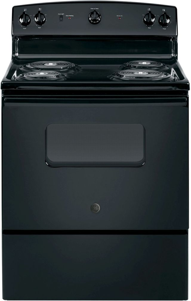 GE® 30" Black Free Standing Electric Range