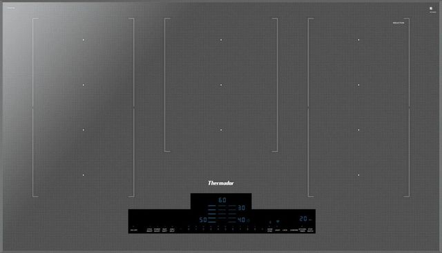 Silver mirrored Thermador induction cooktop