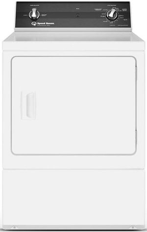 front view of the Speed Queen® DR3 7.0 Cu. Ft. White Front Load Electric Dryer