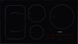 top view of the Miele 36" Black Induction Cooktop