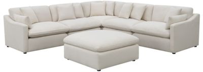 front view of the Coaster® Hobson 6-Piece Ivory Sofa Sectional