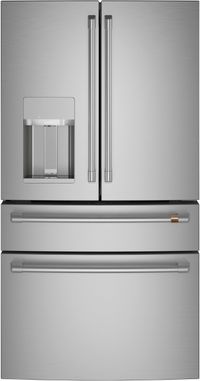 front view of the Café™ 27.6 Cu. Ft. Stainless Steel 4-Door French Door Refrigerator