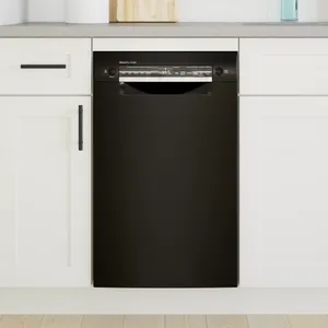 Bosch 300 Series 18" Black Built-In Dishwasher door closed