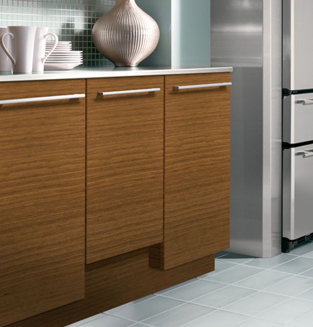 Monogram panel ready dishwasher in a kitchen