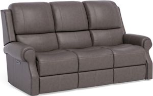 Flexsteel® Rylan Gray Power Reclining Sofa with Power Headrests