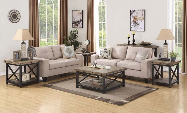 Flexsteel® Carpenter Black/Light Brown Square Coffee Table