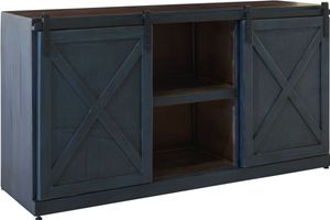 front view of the Elements International Urban Loft Blue/Brown Console