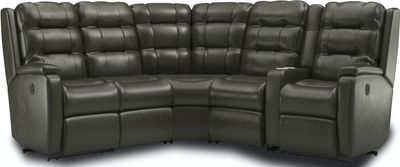 front view of the Flexsteel® Arlo Black Power Reclining Sectional