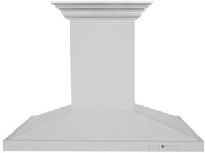 front view of the ZLINE 30" Stainless Steel Island Mounted Range Hood with CrownSound® Bluetooth Speakers