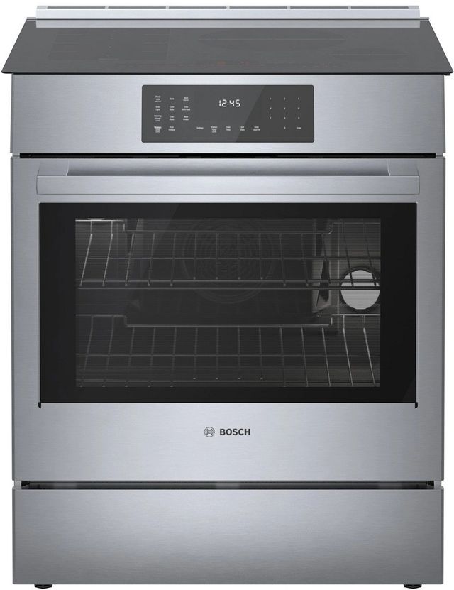 Front view of the Bosch HIIP057U induction range