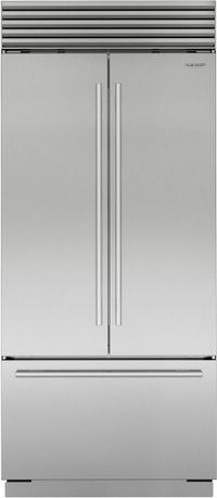 front view of the Sub-Zero® Classic Series 20.5 Cu. Ft. Stainless Steel Built In French Door Refrigerator