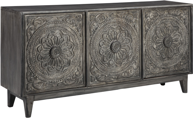ornate living room storage cabinet with flowers