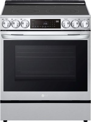 front view of the LG 30" PrintProof™ Stainless Steel Slide-In Electric Range